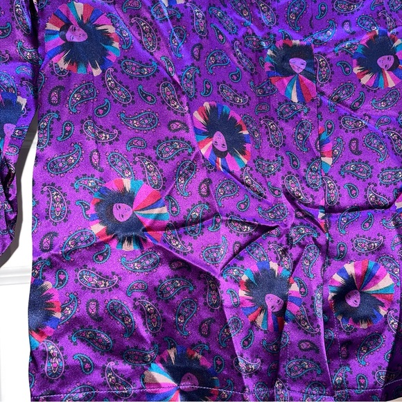 Vintage Deadstock Silk Top Psychedelic Goddess Print - Picture 6 of 12